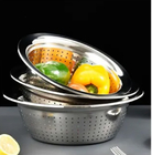 أدوات المطبخ من الفولاذ المقاوم للصدأ وعاء الحساء حوض الخضروات والفواكه 304