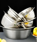 أدوات المطبخ من الفولاذ المقاوم للصدأ وعاء الحساء حوض الخضروات والفواكه 304