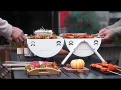 شواية شواء الفحم الشجري عربة التدخين شواية شواء مع طاولة جانبية S/M/XL