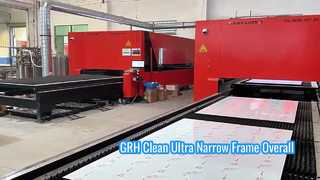 GRH Clean إطار ضيق للغاية لغرفة الاستحمام الشاملة على شكل حرف L، باب جانبي متحرك قابل للطي، فصل جاف ورطب