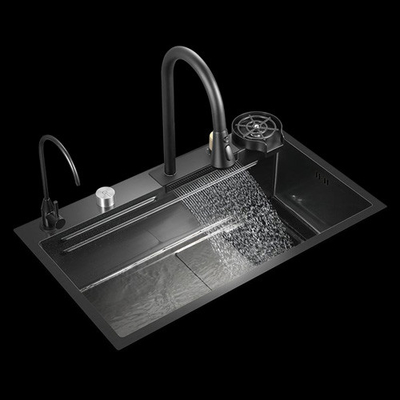 بيع بالجملة تصميم بسيط مخصص حديث مستطيل معدني نحاس كروم حوض مطبخ مزدوج للاستخدام المنزلي