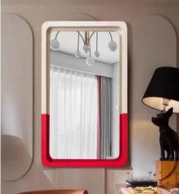 Irregularity Pink Vanity Mirror Fashion Princess Cloud Makeup Mirror Daily Makeup Korean INS Hanging Mirror