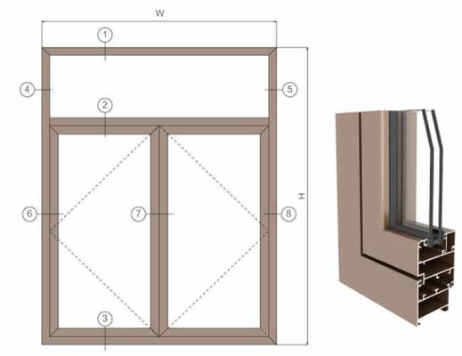 New Arrived for Mired Tempered 8ft Windows Design Double Glazed Aluminum Sliding Big View Glass Window