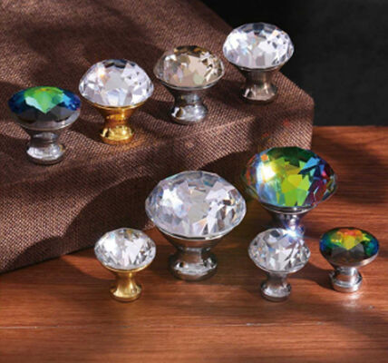 GRH Customized Moulded Brass Crystal Furniture Cabinet Pulls Knobs Wooden Drawer Handles China