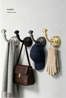 Minimalist Metal Wall Hooks Self-Adhesive Waterproof Single Hook for Clothing 4.5cm Square and Round Design