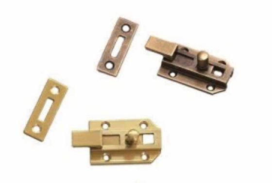 عتيقة قابلة للتعديل باب النافذة القديم البراغي والقفل النحاسي المنزلي مع مفتاحين