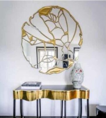 متينة قابلة لإعادة الاستخدام مرآة الألومنيوم القابلة للتعديل مريحة الشكل غير المنتظم ديكور المنزل والفندق