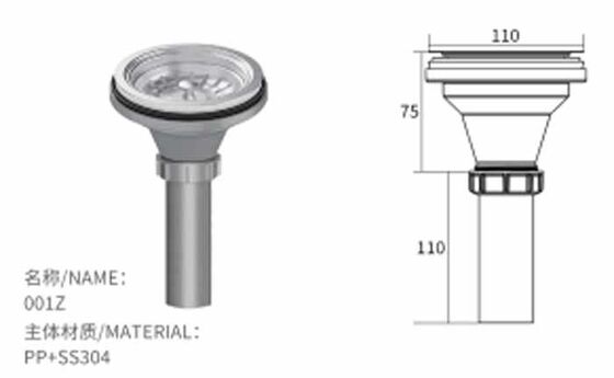 عصرية عالية الجودة واحد من الفولاذ المقاوم للصدأ كوب حوض الصرف الصحي للمطبخ حوض الصرف الصرف الأنابيب غسل حوض الصرف الصرف الصحي المنتج بالجملة