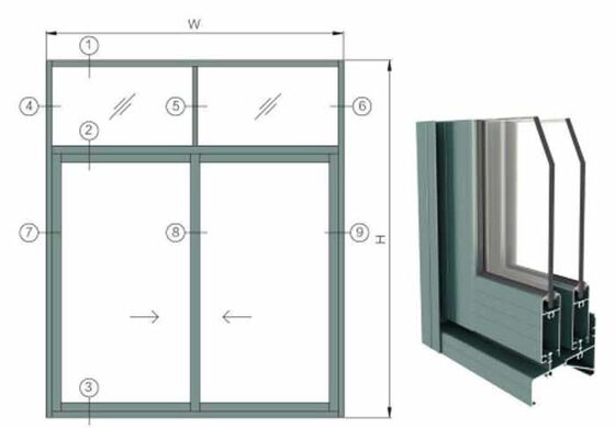 أحدث تصميم صوتي معزول مقسى مزدوج الزجاج مسار ألومنيوم مفرد