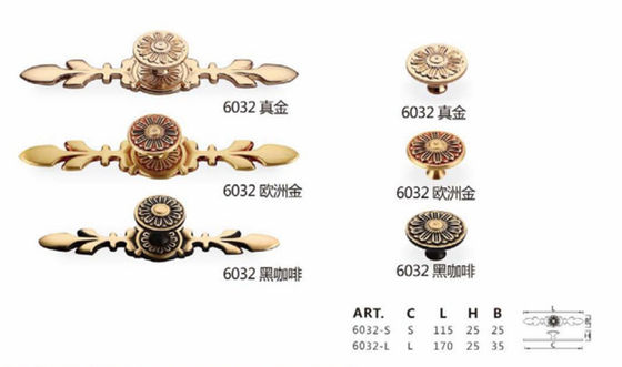 الفاخرة الحديثة النحاس مطروق مقابض أجهزة المطبخ للخزانة